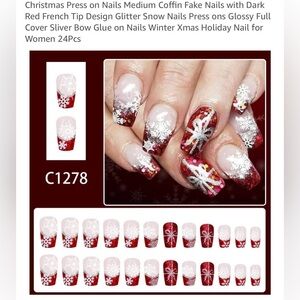 Acrylic Gel Set with UV Light & Press On Holiday Nails with bonus Nail Wrap Set